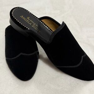 Angela Scott Black Velvet Mules